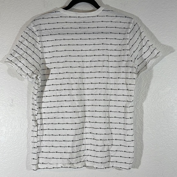 Champion All Over Script Print Graphic T-Shirt Size Medium - Picture 2 of 4
